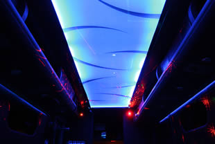 View of party bus passenger area
