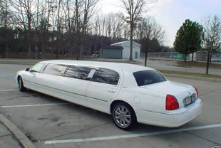 Boot and tail light view of luxury Lincoln limos